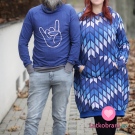 Panel modalová teplákovina ruka na modré