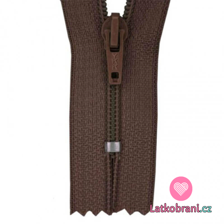 Zip spirálový nedělitelný hnědý 12 cm