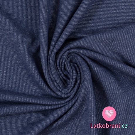 Teplákovina jeans efekt modrá