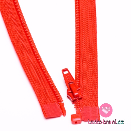 Zip spirálový dělitelný červený 60cm
