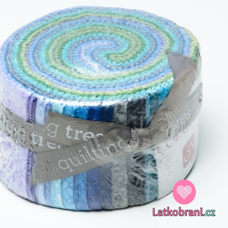 LÁTKOVÝ BALÍČEK - BAVLNA - Strips Color Blends COOL - 30ks
