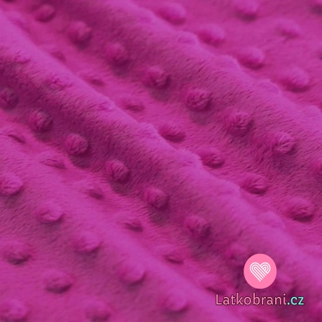Minky fleece - bublinky fuchsiová růžová