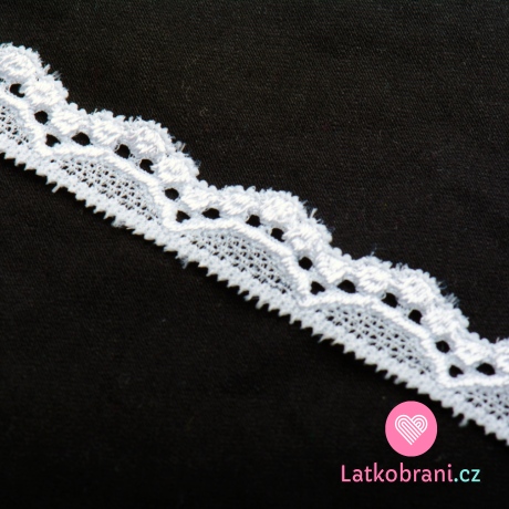 Krajka elastická 15 mm bílá 