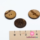 Knoflík z kokosu, kulatý, hnědý 23 mm