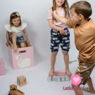 Žebrovaný úplet potisk velryby na karamelové, BIO