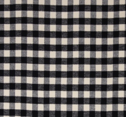 Bavlněný flanel černá - přírodně bílá kostka