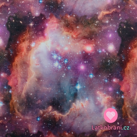 Teplákovina potisk galaxie v růžové