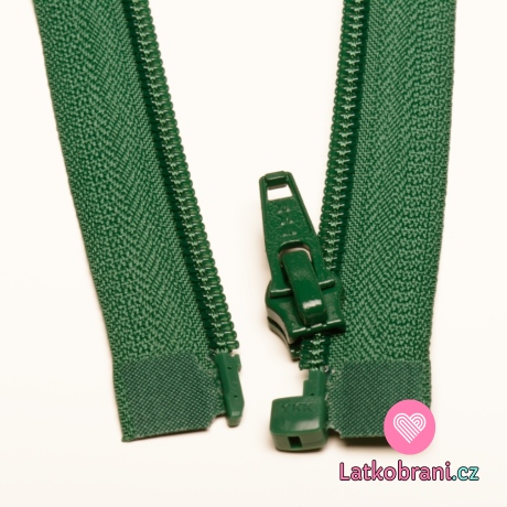 Zip spirálový dělitelný zelený 70cm