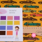 Teplákovina počesaná barevná auta na okrové