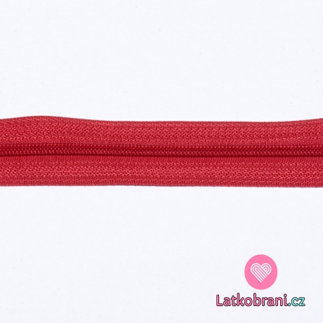 Metrážový zip spirálový 3 mm Červená