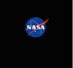 Panel potisk logo NASA na černé - teplákovina
