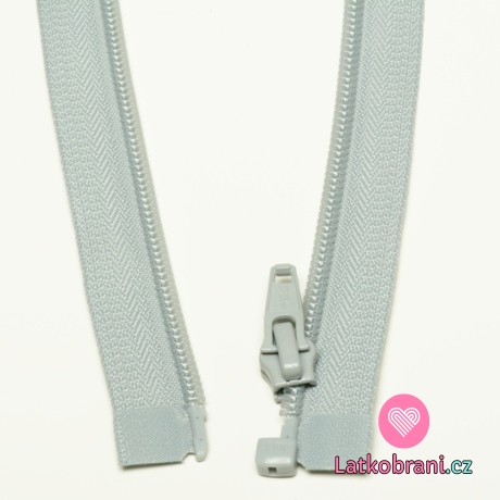 Zip spirálový dělitelný stříbřitě šedý 45cm