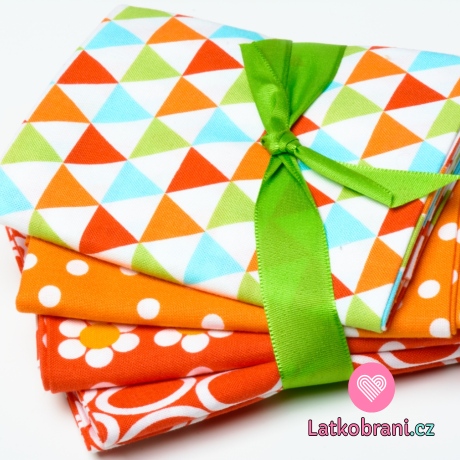 Látkový balíček - bavlna set oranžová