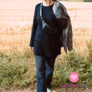 Úplet s vaflovou strukturou černá