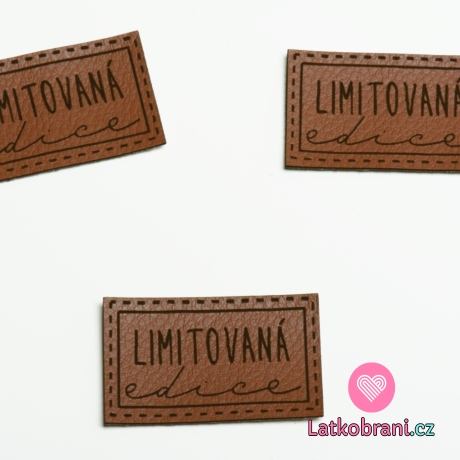 Štítek na oblečení "limitovaná edice", koženkový, imitace kůže