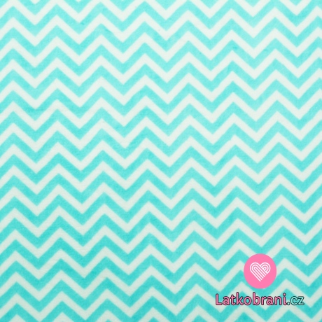 Minky hladké mini chevron tyrkysový