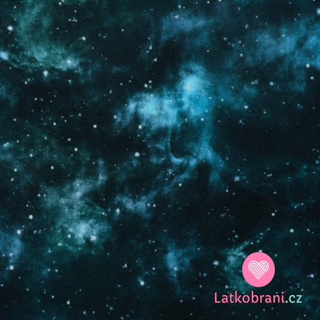 Teplákovina galaxie na černé / modré 