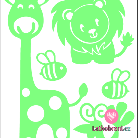Ve tmě svítící nažehlovačka zoo