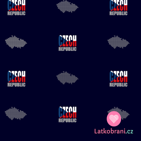 Úplet potisk "Czech Republic" na temně modré