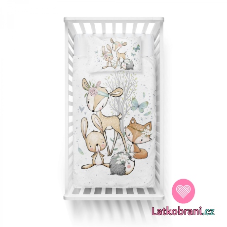 Bavlněný panel lesní kamarádi velký 100x158