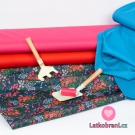 Softshell letní potisk bobulky na tmavě modré 