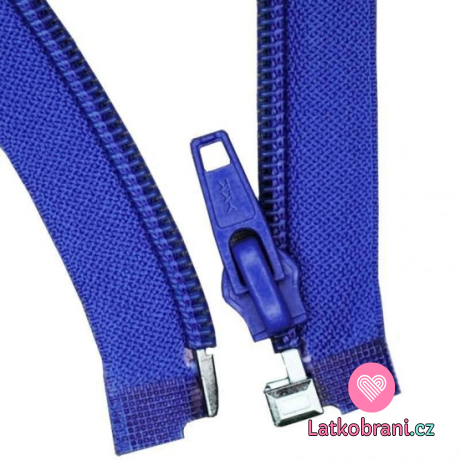 Zip spirálový dělitelný kobaltově modrý 65 cm
