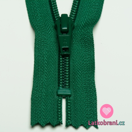 Zip spirálový nedělitelný zelený 12 cm