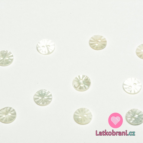 Knoflík kulatý, vroubkový perleťový 10mm