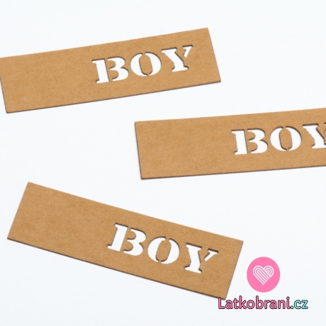 Štítek na oblečení "BOY"
