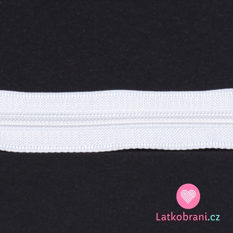 Metrážový zip spirálový 5 mm Bílá