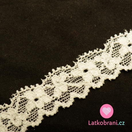 Krajka elastická krémově bílá 18 mm