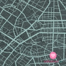Panel teplákovina potisk abstraktní mapa města v mintovo - šedé