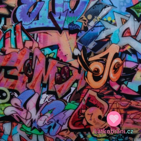 Teplákovina potisk barevná graffiti scéna