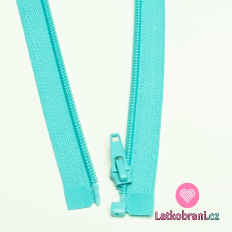 Zip spirálový dělitelný tyrkysový světlejší 40cm