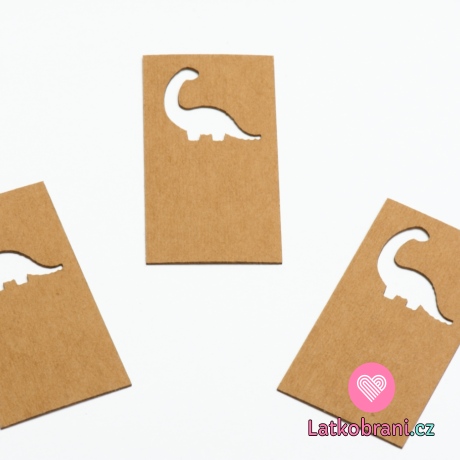 Štítek na oblečení dinosaurus 25×45 mm