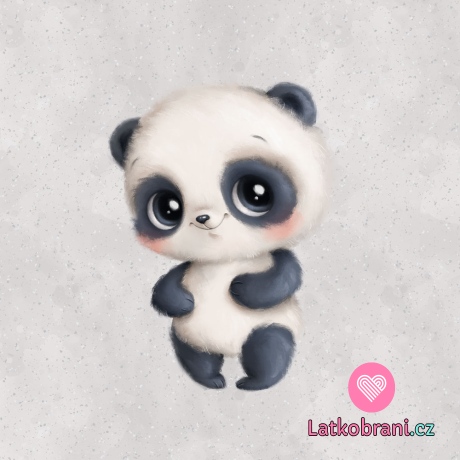 Panel roztomilá panda na šedém podkladu