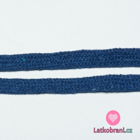 Šňůra plochá 10mm Modrá tmavá