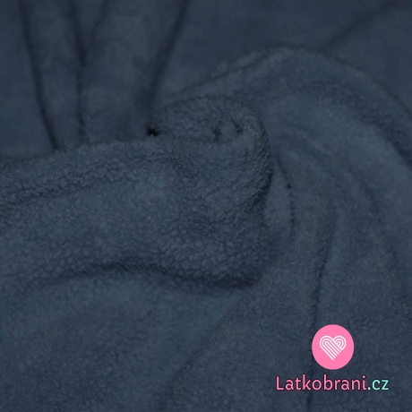 Bavlněný fleece džínově modrá (sherpa)