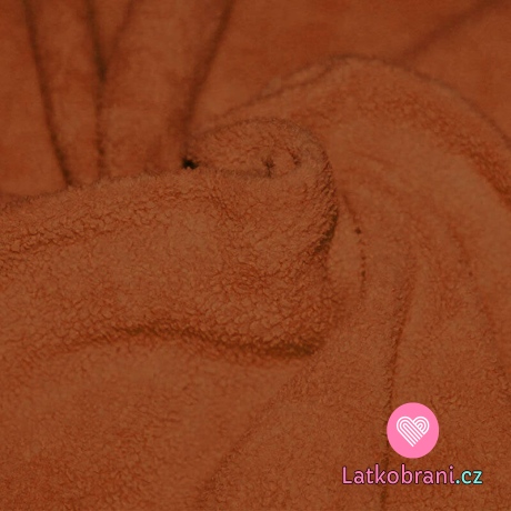 Bavlněný fleece jantarově hnědý (sherpa)