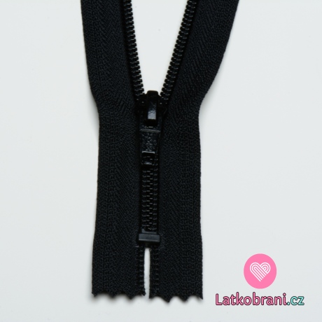 Zip spirálový nedělitelný černý 12 cm