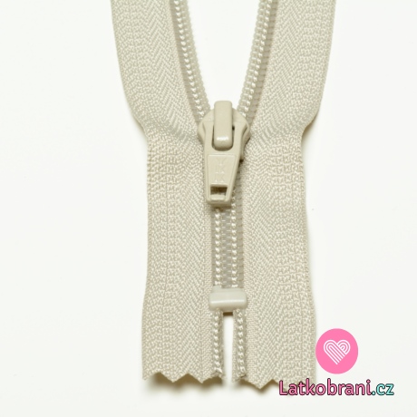 Zip spirálový nedělitelný krémový 12 cm