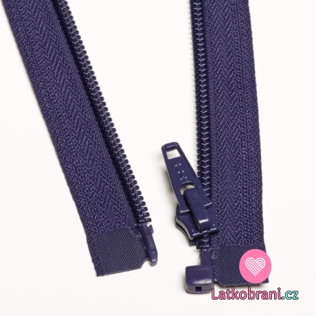 Zip spirálový dělitelný tmavší fialový 60cm