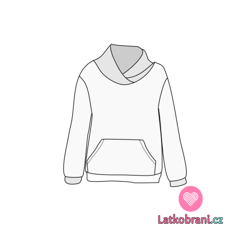 Střih dětská mikina s límcem a klokaní kapsou LEO, vel. 86 - 122
