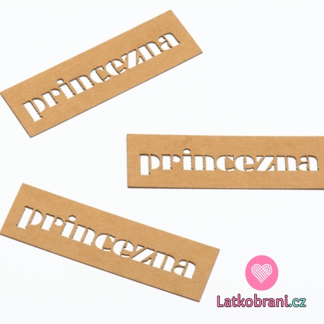 Štítek na oblečení "princezna" nápis 20x65 mm