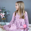 Úplet potisk růžová akvarelová srdíčka na bílé 