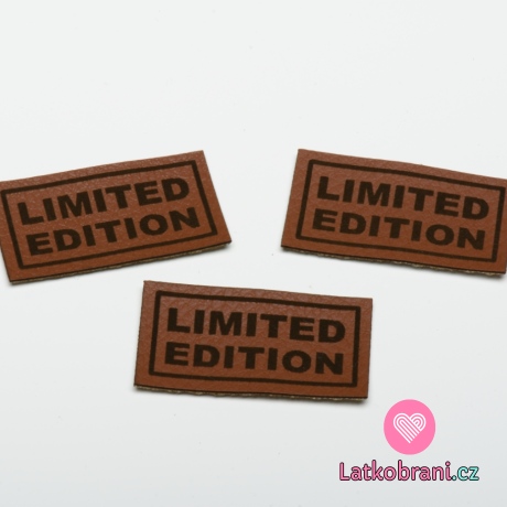 Štítek na oblečení "LIMITED EDITION", koženkový, imitace kůže