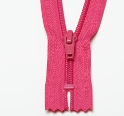 Zip spirálový nedělitelný fuchsiově růžový 18 cm