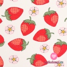 Úplet potisk vintage jahody na bílé