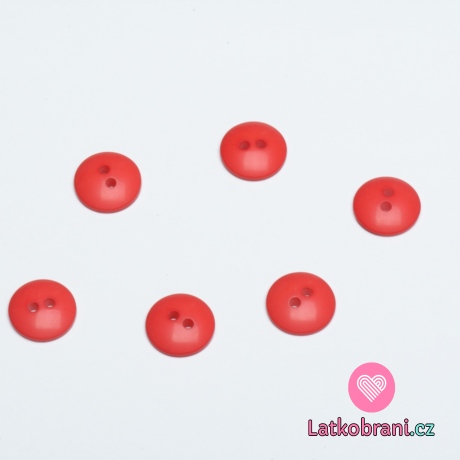 Knoflík hladký, lesklý červený 