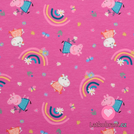 Úplet potisk Prasátko Peppa na růžové